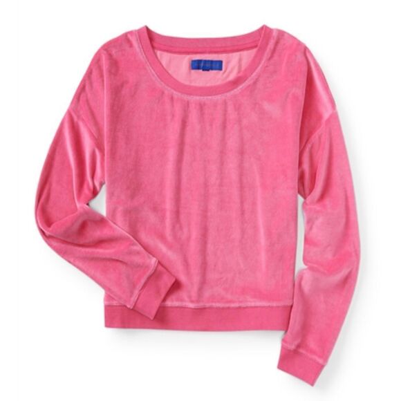Aeropostale - Velour Long Sleeve Pink - slight crop sz M - Picture 1 of 8